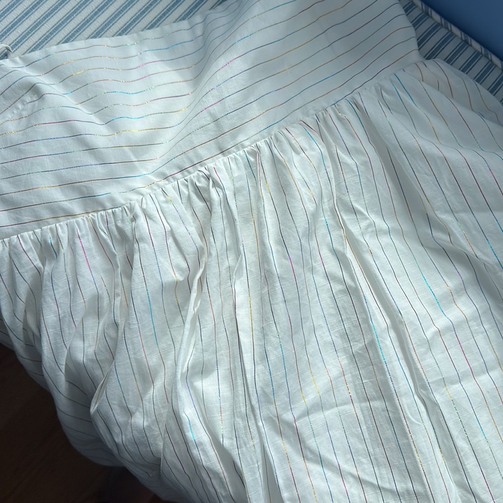 Amanda Uprichard | Jojo Dress In Pandora Pinstripe View 5